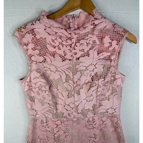 Antonio Melani Floral Detail Lace Sheath Midi‎ Dress size 10 Pink - Picture 4 of 7
